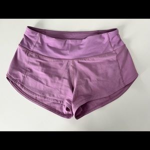 Lululemon Lavendar Speed Up Shorts 2.5”